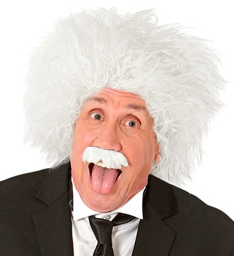 Widmann Bílá paruka Einstein s knírkem