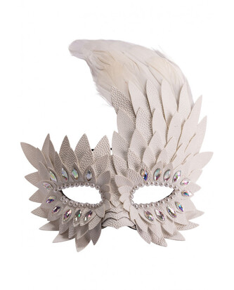 Carnival Toys Luxusní bílá škraboška z ekokůže