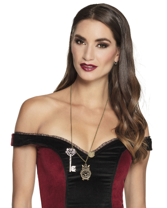 Boland Náhrdelník steampunk klíč a hodinky