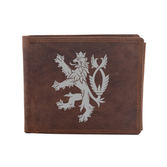 Kožená peněženka Striker Český lev - hnědá