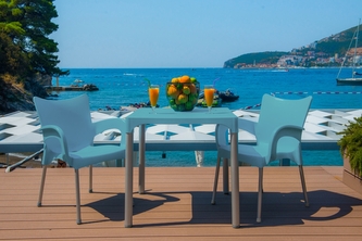 Mega Plast, plastová židle SMART (AL nohy), 83 x 57 x 54 cm, stohovatelná, bílá