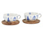 Set porcelánových šálků Pagoda s dřevěnými podšálky - 2 x 120 ml