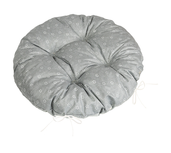 Sedák Adéla prošívaný kulatý - Šedá,Bílá - průměr 40 cm