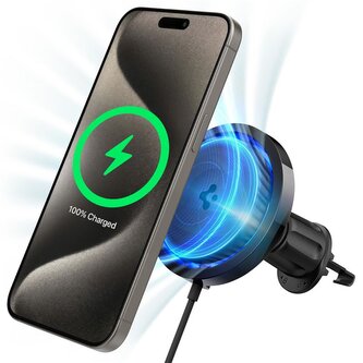 Spigen OneTap Pro 3 Cryomax MagSafe Car Wireless Charger (Airvent Hook), black