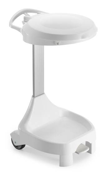 Stojan Smile, pro pytel 120 l, podvozek s pedálem, 2 kolečka, bílé víko