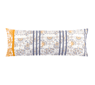 POVLAK na relaxační polštář - Šedá,Oranžová - 45x120 cm (povlak na zip)