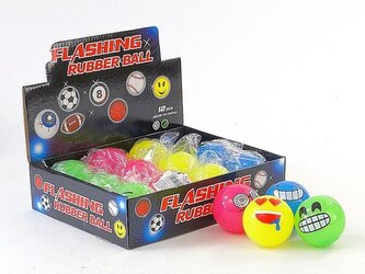 Piłka z buźką 5cm święcąca MIX