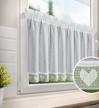 Dekorační krátká vitrážová záclona do kuchyně BARBORA 60x150 cm MyBestHome