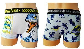 Chlapecké boxerky JURSKÝ SVĚT bavlna 2pack bílomodré, velikost: 104/110