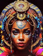 Diamentowa mozaika Kobieta portret afrykanki w tatuażach 30x40cm 2000172
