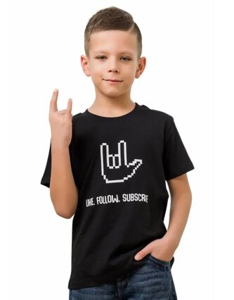 Chlapecké tričko LIKE krátký rukáv černé, velikost: 140