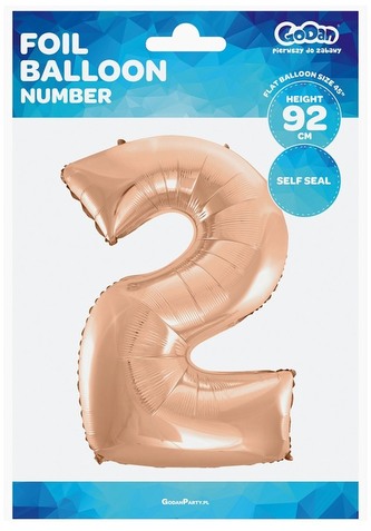 Balon foliowy B&C Cyfra 2 różowo-złota 92cm HS-C45RZ2