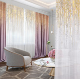 Dekorační vzorovaná záclona s řasící páskou WAVE bílá/zlatá 140x250 cm (cena za 1 kus) MyBestHome