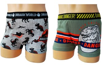 Chlapecké boxerky JURSKÝ SVĚT bavlna 2pack šedozelené, velikost: 116/128