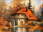 Diamentowa mozaika Dom z młynem jesienią 30x40cm 2000130