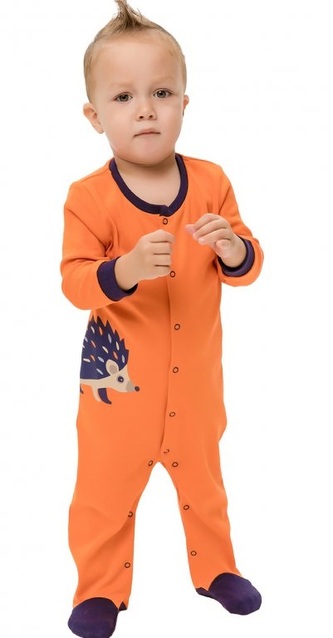 Kojenecký bavlněný overal JEŽEK oranžový, velikost: 86