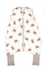 Letní spací vak se zahrnovacími nohavičkami, bavlna, Míša - bílý s potiskem, S