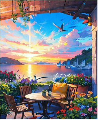 Malowanie po numerach Dom z patio 40x50cm 2000211