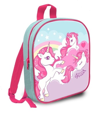 Dívčí batoh JEDNOROŽEC - UNICORN modrý 29 cm