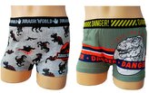 Chlapecké boxerky JURSKÝ SVĚT bavlna 2pack šedozelené, velikost: 92/98