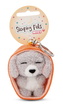 NICI 49991 Brelok Sleeping Pets pies pudel szary 8cm, koszyk pomarańczowy