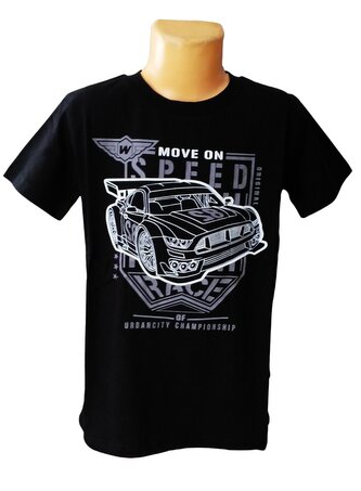 Chlapecké tričko SPEED krátký rukáv černé, velikost: 128