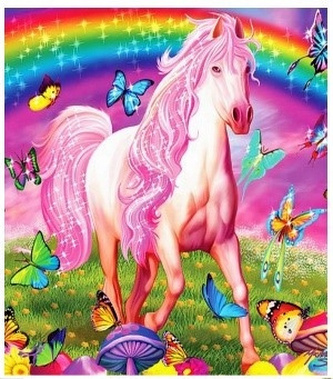Diamentowa mozaika Jednorożec na tle tęczy 30x40cm 1008520