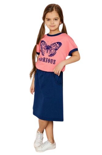 Dívčí šaty GLORIOUS s motýlem růžovomodré, velikost: 152