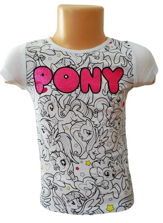 Dívčí tričko MY LITTLE PONY krátký rukáv bílé, velikost: 116