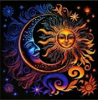 Diamentowa mozaika Słońce i Księżyc 30x40cm 2000123