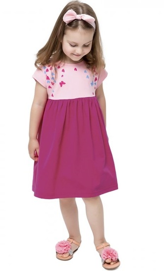 Dívčí šaty LOVE PARIS se srdíčky růžové, velikost: 122