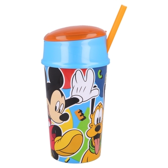 Kelímek na pití MICKEY svačinka s brčkem 400ml