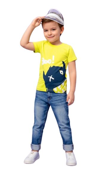 Chlapecké tričko BOO - PŘÍŠERA krátký rukáv neonově zelené, velikost: 104