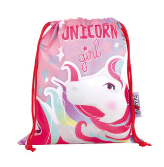 Pytlík UNICORN - JEDNOROŽEC na svačinu dívčí růžový 26,5x21,5