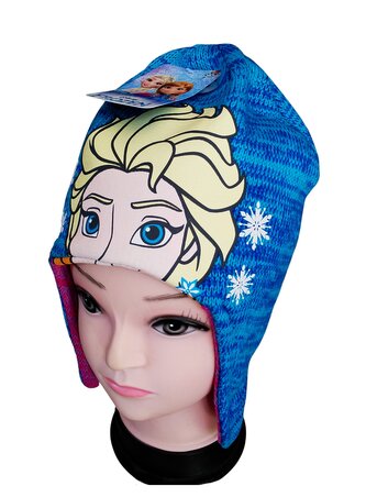 Čepice FROZEN zimní dívčí oboustranná, modrorůžová, velikost: 52