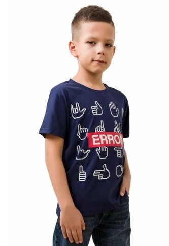 Chlapecké tričko ERROR krátký rukáv modré, velikost: 146