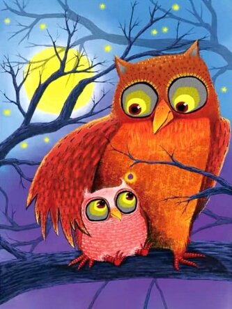Malowanie po numerach Sowy na drzewie 30x40cm 1007581