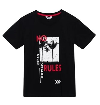 Chlapecké tričko NO RULES - BEZ PRAVIDEL krátký rukáv černé, velikost: 158