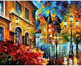 Malowanie po numerach 40x50cm Miasteczko spacer przyjaciółek 1007673