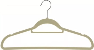 KOOPMAN, 38104 Sada 20 ks krémových sametových šatních ramínek