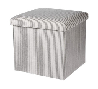 KOOPMAN, 10784 Textilní úložný taburet s proužky, 38 x 38 x 38