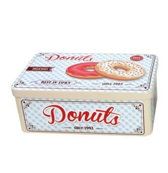 KOOPMAN, 55109 Dóza DONUTS 18x11x7 cm, dekor č.1 - krémové okraje