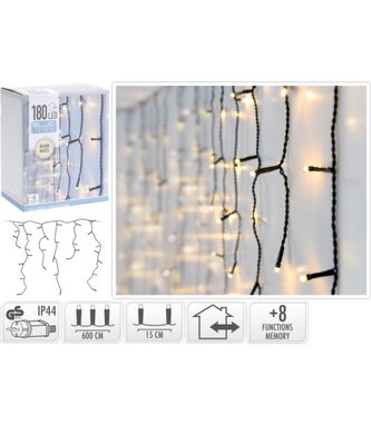 KOOPMAN, 59280, 180 LED kapající vodopád, 600 x 52 cm, 3 m přívod, teplá žlutá