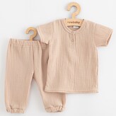 Kojenecká mušelínová souprava tričko a kalhoty New Baby beige - velikost 56 (0-3m)