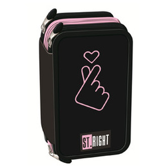 Piórnik szkolny potrójny z wyposażeniem.  K-Pop Lover