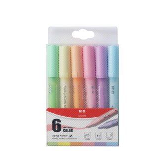 Markery akrylowe pastel 6 kolorów M&G;