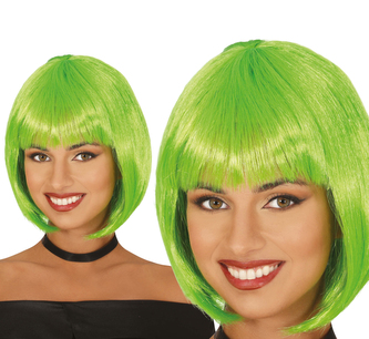 Fiestas Guirca Krátká paruka mikádo s ofinou zelená