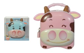 Skarbonka z kłódką i uchwytem krówka MIX