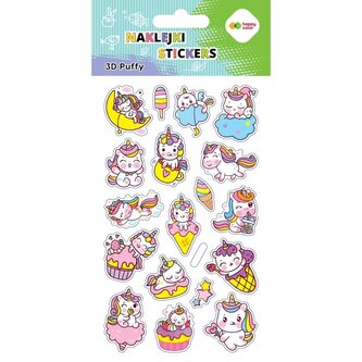 Naklejki 3D Puffy Unicorns 10x20cm HAPPY COLOR