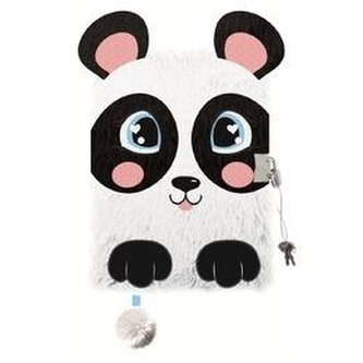 Pamiętnik z kłódką A5/96K 3D włochacz Panda